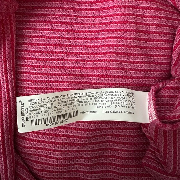 Zara preppy outdoor striped Women's pullover Sweater with scarf Large - Picture 6 of 8